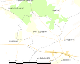 Mapa obce Saint-Ouen-le-Pin