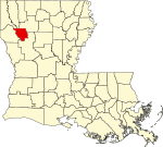 Mapa de Luisiana con la ubicación del Parish Red River