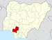 Mapa da Nigéria destacando do estado Edo