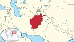 Location of ಅಫ್ಘಾನಿಸ್ತಾನ