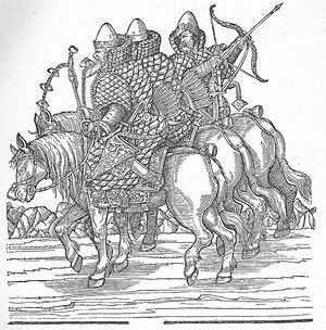 Русские всадники. Немецкая гравюра 1557 года