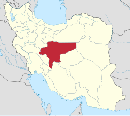 Provinsen Esfahans läge i Iran