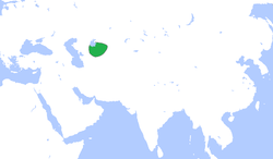 Kekhanan Khiva (hijau), pada tahun 1600.