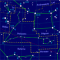 Position de M74 dans la constellation des Poissons.