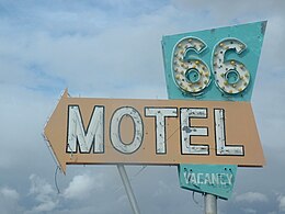 Enseigne de motel sur la route 66 à Needles, en Californie.