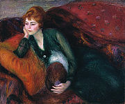 Уильям Глакенс. «Молодая женщина в зелёном», 1915 , Художественный музей Сент Луис