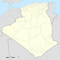 A map of Algeria with Algiers marked in the north of the country.