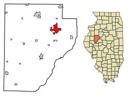 Location of Canton in Fulton County, Illinois.