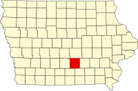 Map of Iowa highlighting Marion County