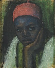 Ants Laikmaa: Crni dječak (1910. – 1912.). ulje na platnu, 27 × 21 cm