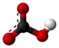 Ball and stick model of bicarbonate