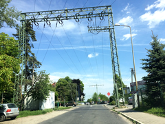 Gantry tower with road underneath