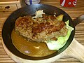 フライパンで焼いたステーキ