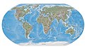 Карта мира. Океаны показаны синим цветом.