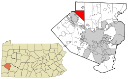 Location in Allegheny County and the state of Pennsylvania.