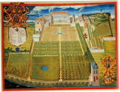 Real Jardín de las Plantas Medicinales (fundado en 1635) (acuarela de Frédéric Scalberge, 1636)