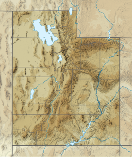 A map of Utah showing the location of the Wah Wah Mountains