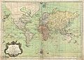 Carte nautique mondiale faisant apparaître les terres vues par David ou île de Davis (Jacques-Nicolas Bellin, 1778).