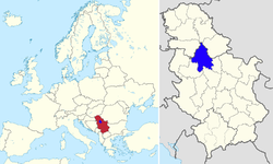 Vị trí của Beograd ở Serbia và châu Âu