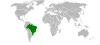 Location map for Benin and Brazil.