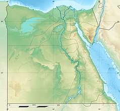Mapa konturowa Egiptu, blisko prawej krawiędzi na dole znajduje się punkt z opisem „Dżazirat Zabardżad”