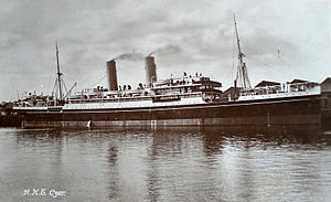 Пароход «Царь» в порту. Фотография сделана между 1917 и 1920 годами.