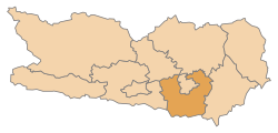 Ligging van het district Klagenfurt-Land in de deelstaat Karinthië