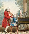 Image 6A young Wolfgang Amadeus Mozart, a representative composer of the Classical period, seated at a keyboard. (from Classical period (music))