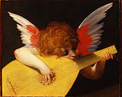 羅索·菲奧倫蒂諾（英语：Rosso Fiorentino）的《奏樂小天使（義大利語：Putto che suona）》，39 × 47 cm，約繪於1521年，1605年始藏[64]