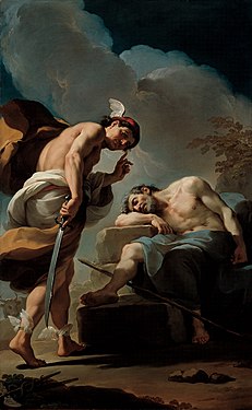 Mercúrio prestes a decapitar Argos de Ubaldo Gandolfi (circa 1770–1775)