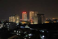 Downtown skyline during sunset, April 2010.