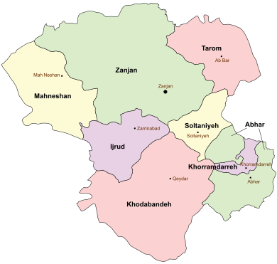 Counties of Zanjan Province