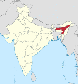Kart over Assam
