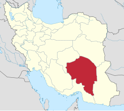 Location of Kerman Province within Iran