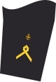 Dienstgradabzeichen eines Hauptbootsmannes (50-er Verwendungsreihe) auf dem Unterärmel der Jacke des Dienstanzuges für Marineuniformträger