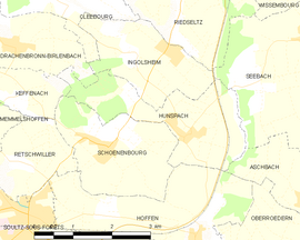 Mapa obce Hunspach