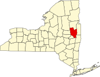 Округ Саратога на мапі штату Нью-Йорк highlighting