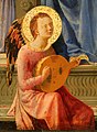 Ангел с лютней, фрагмент «Мадонны с младенцем и четырьмя ангелами» кисти Мазаччо, центральной части т.н. Пизанского полиптиха, 1426 г.