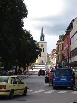Storgatan med Ljungby kyrka.