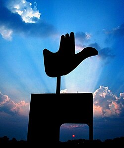 The Open Hand Monument in Chandigarh