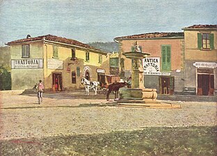Vue de la "Piazzetta" de Settignano (vers 1880), Milan, Collection Stramezzi.