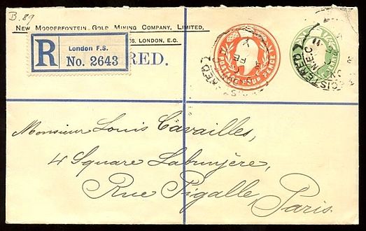 Заказное письмо из Лондона в Париж (1911)