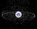 Image 61A computer-generated map of objects orbiting Earth, as of 2005. About 95% are debris, not working artificial satellites (from Outer space)