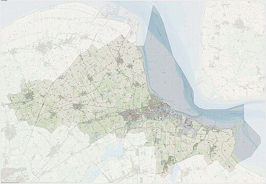 Topografisch kaartbeeld van de gemeente Eemsdelta, per september 2023.