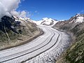 Aletsch, den største isbreen på Kontinentaleuropa ligg i Sveits.