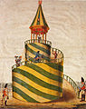 Maskenzug – Der babylonische Turm, een van de eerste carnavals van Keulen, 1828