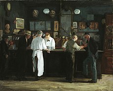 John French Sloan, McSorley's Bar, 1912, olie på lærred, 66.04 x 81.28 cm, Detroit Institute of Arts