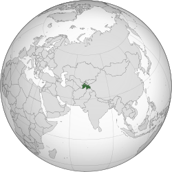Location of  ටජිකිස්ථානය  (green)