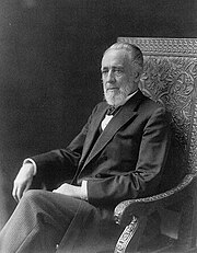 Black-and-white photograph of the Colorado senator Henry M. Teller sitting in a chair