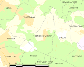 Mapa obce Béthemont-la-Forêt